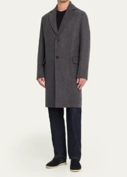 Loro PianaMen's John Cashmere and Linen Single-Breasted Overcoat