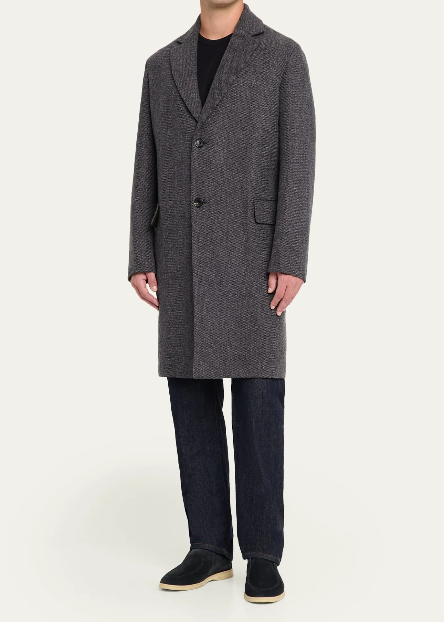 Loro PianaMen's John Cashmere and Linen Single-Breasted Overcoat