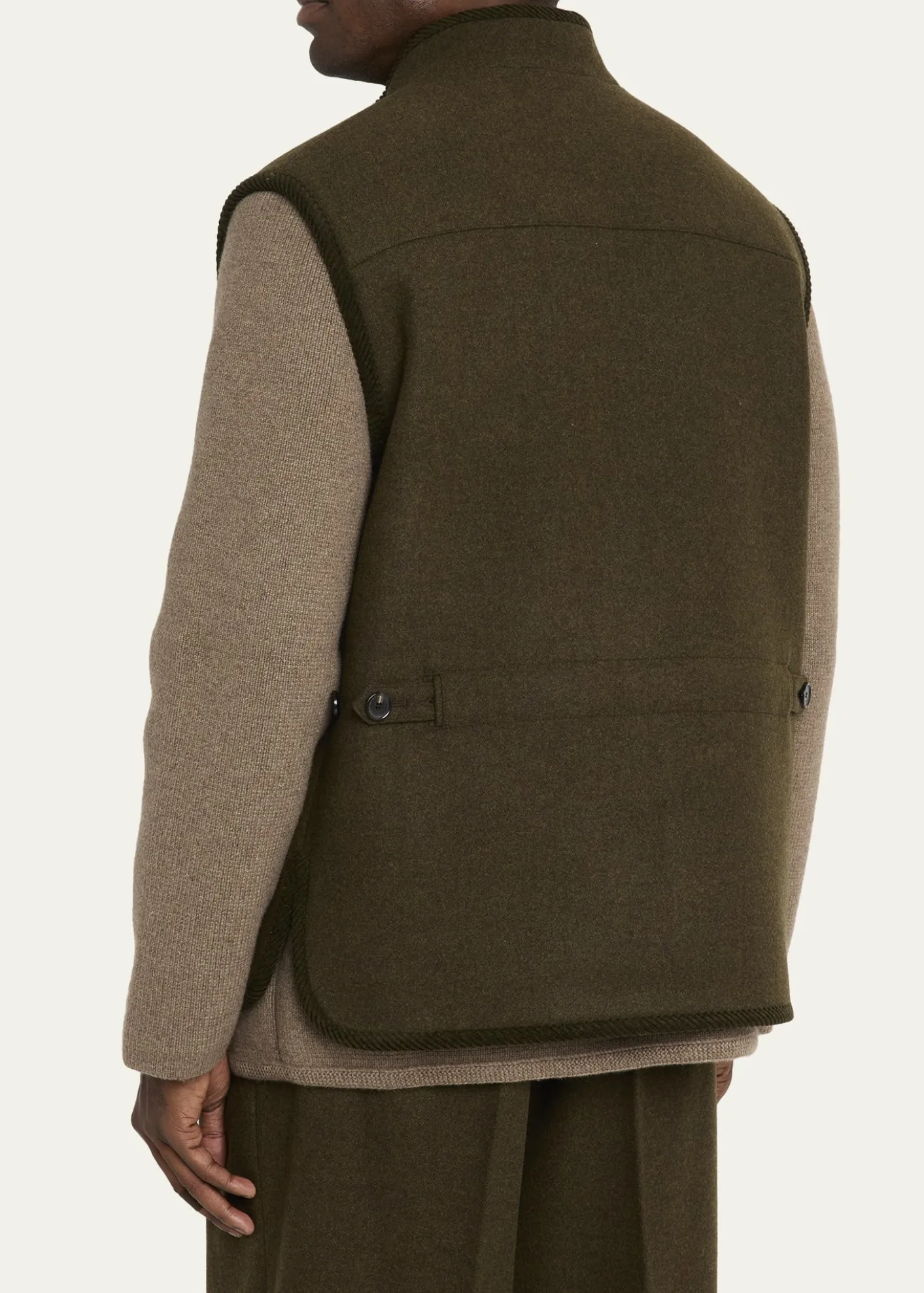 Loro PianaMen's Kelvin Wool and Cashmere Snap-Front Vest
