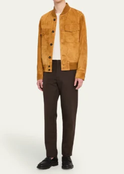 Loro PianaMen's Kiku Suede Bomber Jacket