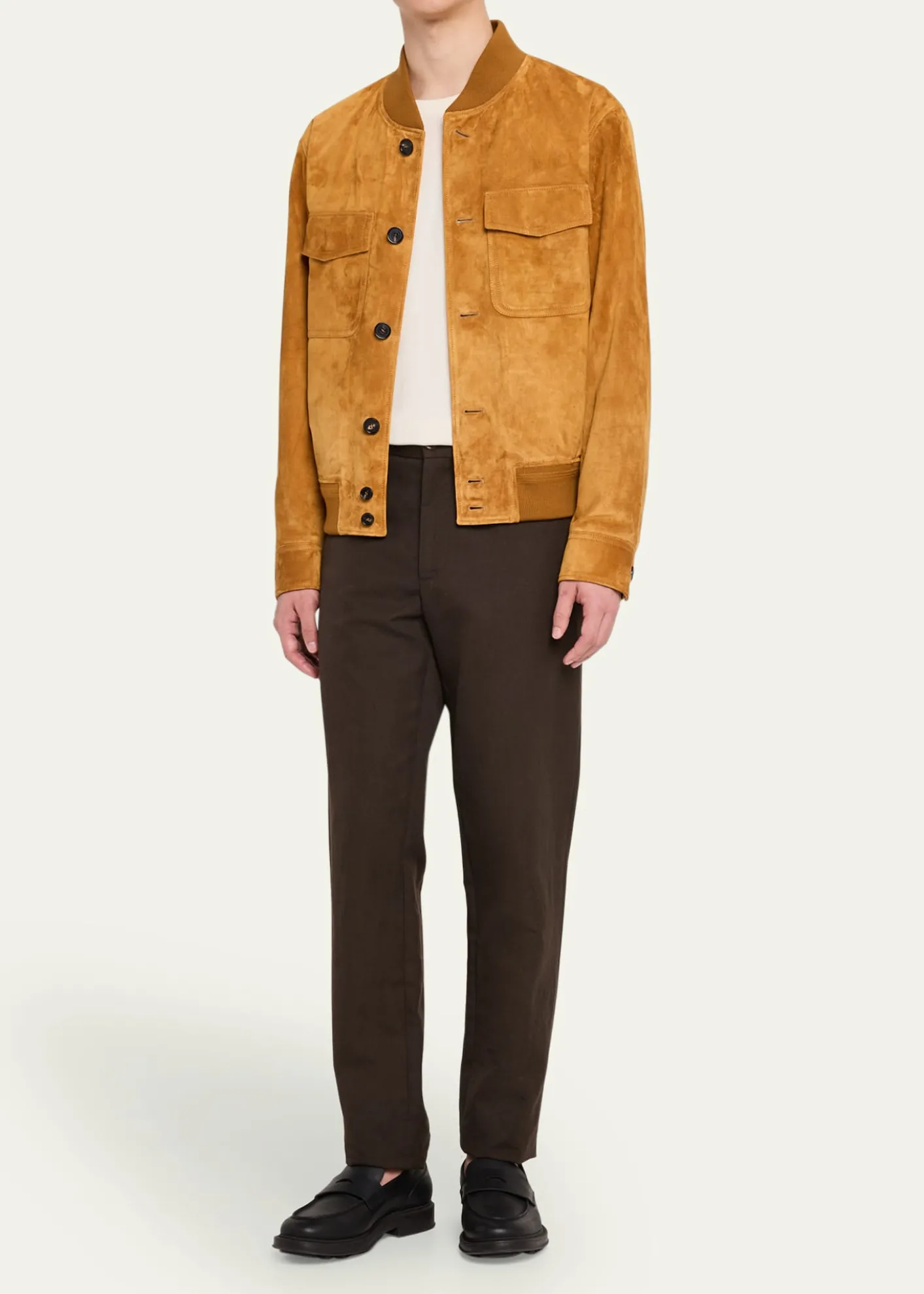 Loro PianaMen's Kiku Suede Bomber Jacket
