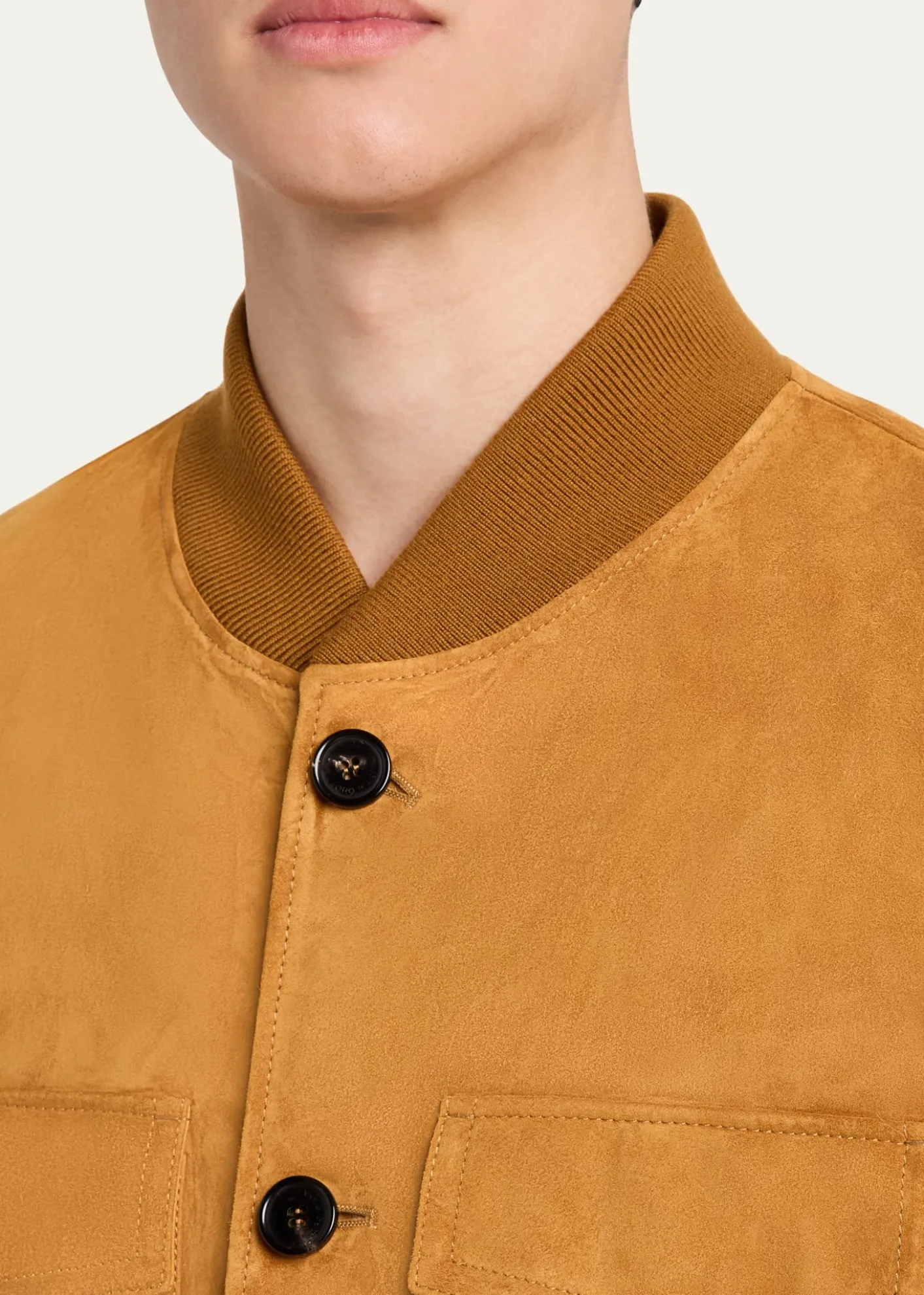 Loro PianaMen's Kiku Suede Bomber Jacket