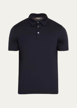 Loro PianaMen's Kim Wool Jersey Polo Shirt
