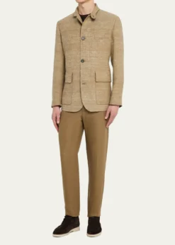Loro PianaMen's Linen and Silk Roadster Single-Breasted Jacket