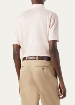 Loro PianaMen's Linen Jersey Dublon Polo Shirt