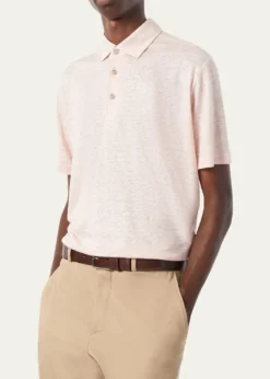 Loro PianaMen's Linen Jersey Dublon Polo Shirt