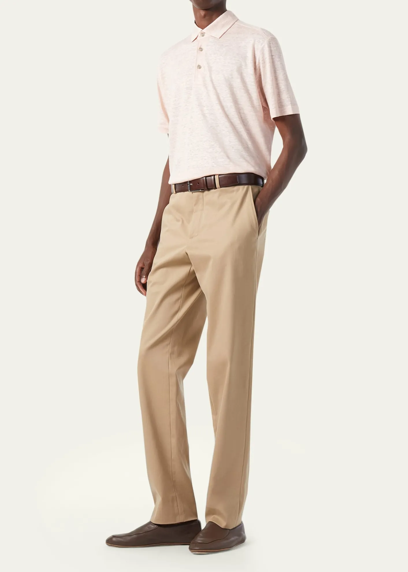 Loro PianaMen's Linen Jersey Dublon Polo Shirt