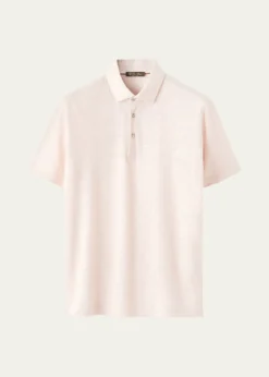 Loro PianaMen's Linen Jersey Dublon Polo Shirt