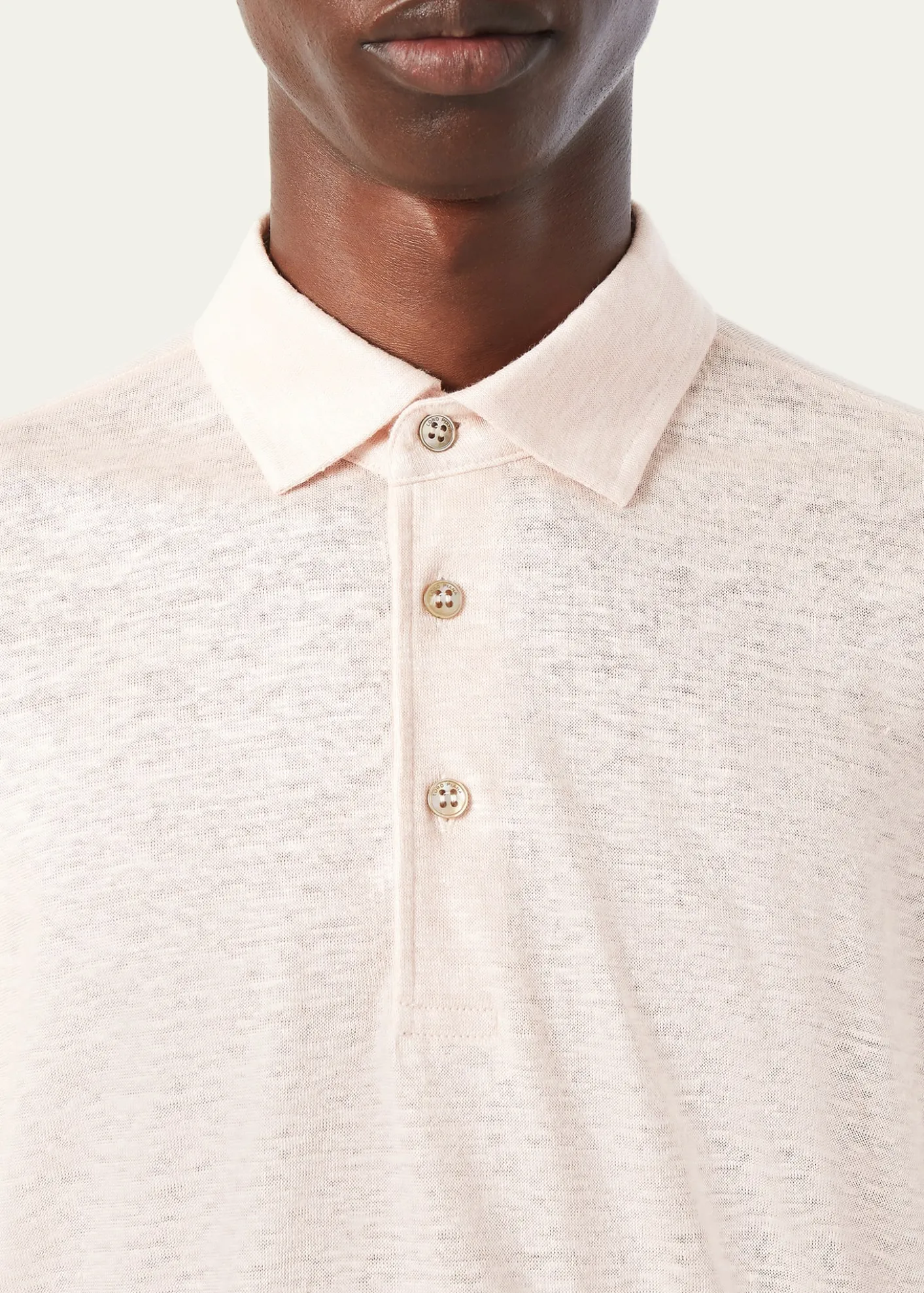 Loro PianaMen's Linen Jersey Dublon Polo Shirt
