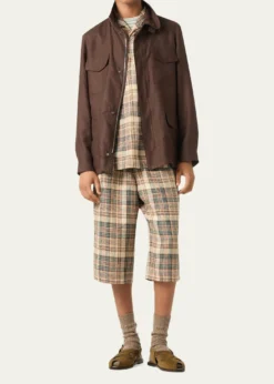 Loro PianaMen's Linen Traveller Full-Zip Field Jacket