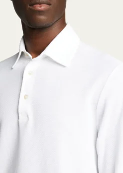 Loro PianaMen's Long-Sleeve Pique Polo Shirt
