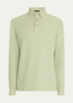 Loro PianaMen's Long-Sleeve Pique Polo Shirt