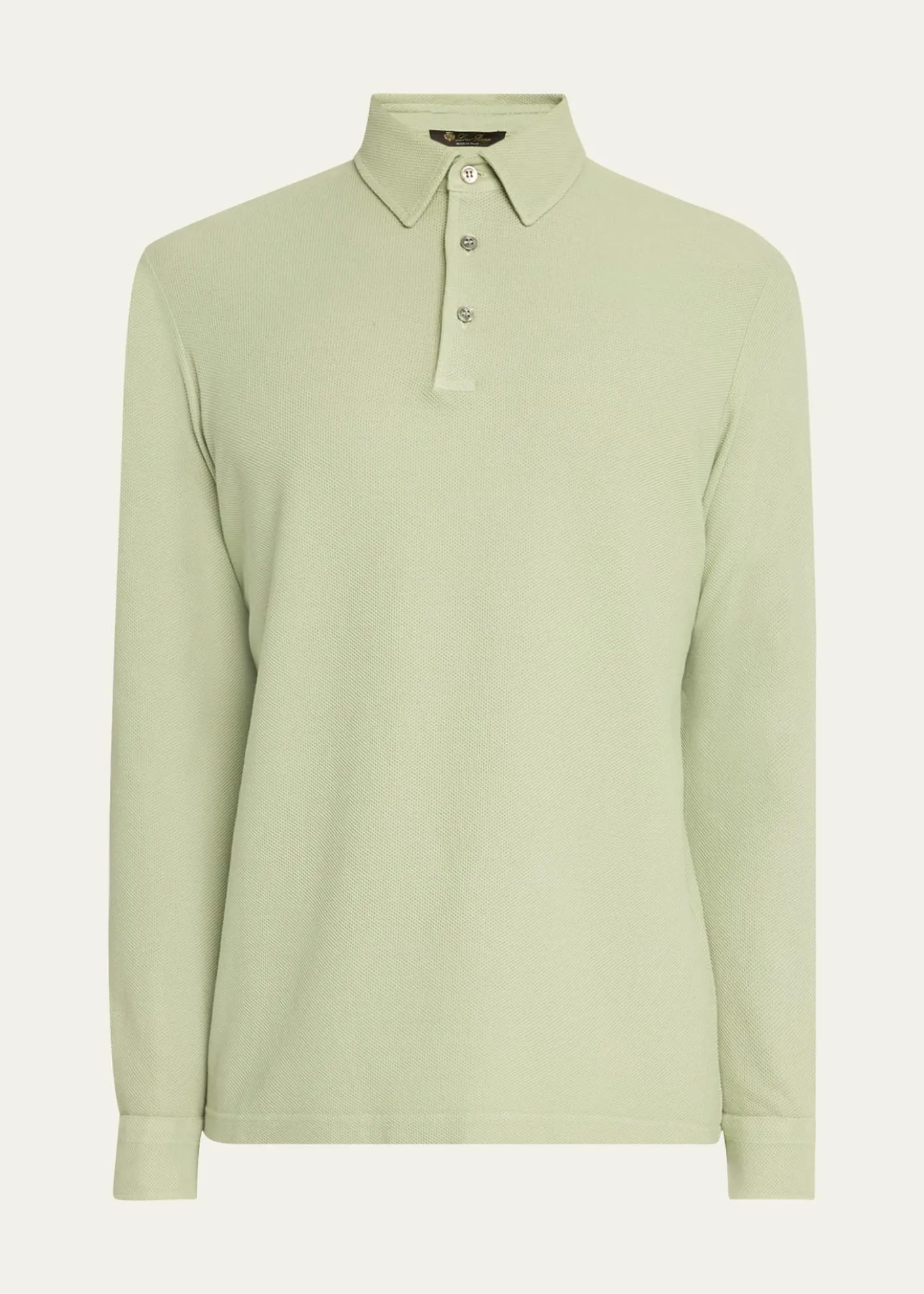 Loro PianaMen's Long-Sleeve Pique Polo Shirt