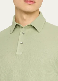 Loro PianaMen's Long-Sleeve Pique Polo Shirt