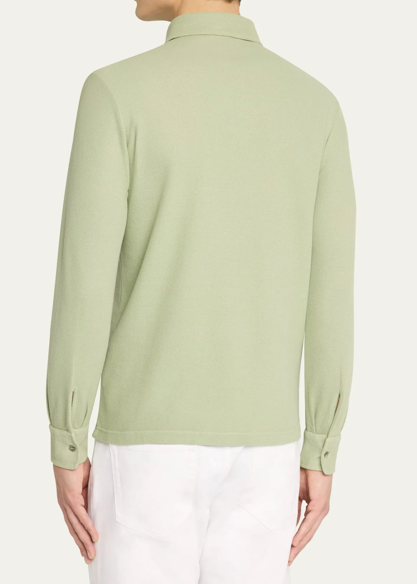 Loro PianaMen's Long-Sleeve Pique Polo Shirt