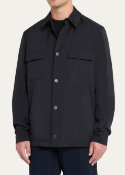 Loro PianaMen's Microfiber Water-Repellent Overshirt