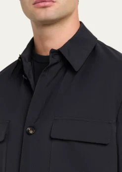 Loro PianaMen's Microfiber Water-Repellent Overshirt
