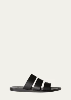 Loro PianaMen's Naha Seawalk Leather Slide Sandals