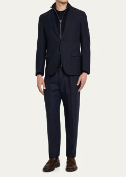 Loro PianaMen's New Order Sport Coat with Zipped Bib