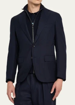 Loro PianaMen's New Order Sport Coat with Zipped Bib