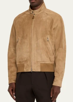 Loro PianaMen's Novak Suede Bomber Jacket