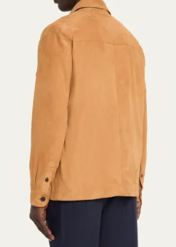 Loro PianaMen's Oversized Suede Shirt Jacket