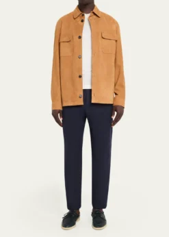 Loro PianaMen's Oversized Suede Shirt Jacket