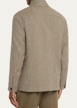 Loro PianaMen's Piers Linen and Virgin Wool Field Jacket