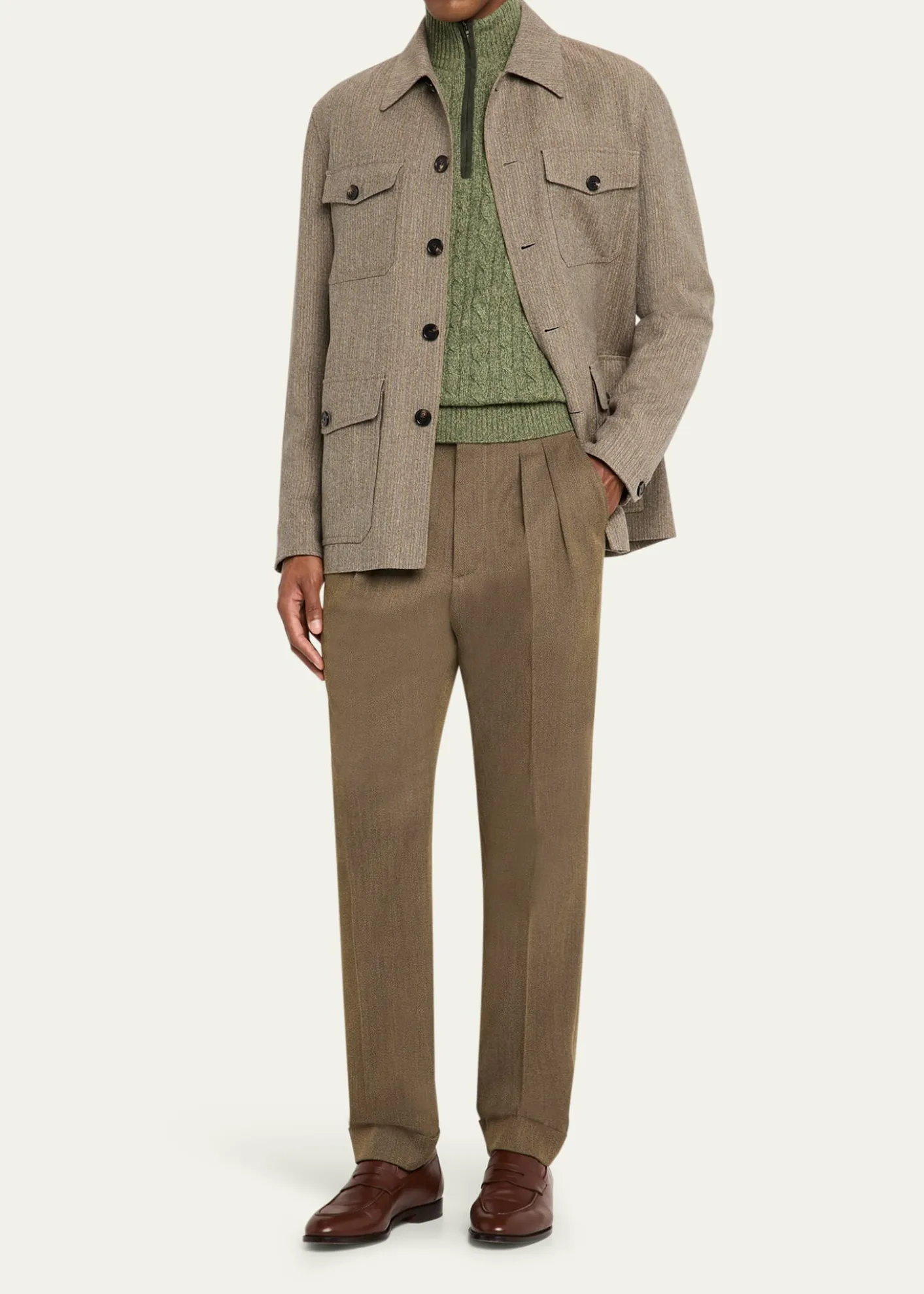 Loro PianaMen's Piers Linen and Virgin Wool Field Jacket