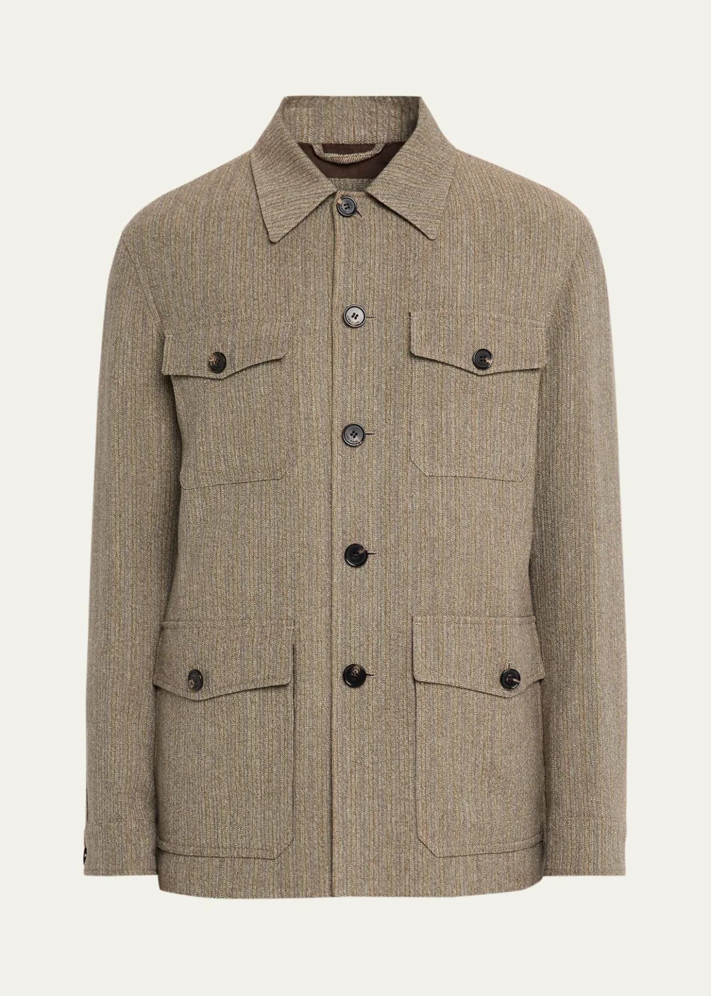 Loro PianaMen's Piers Linen and Virgin Wool Field Jacket