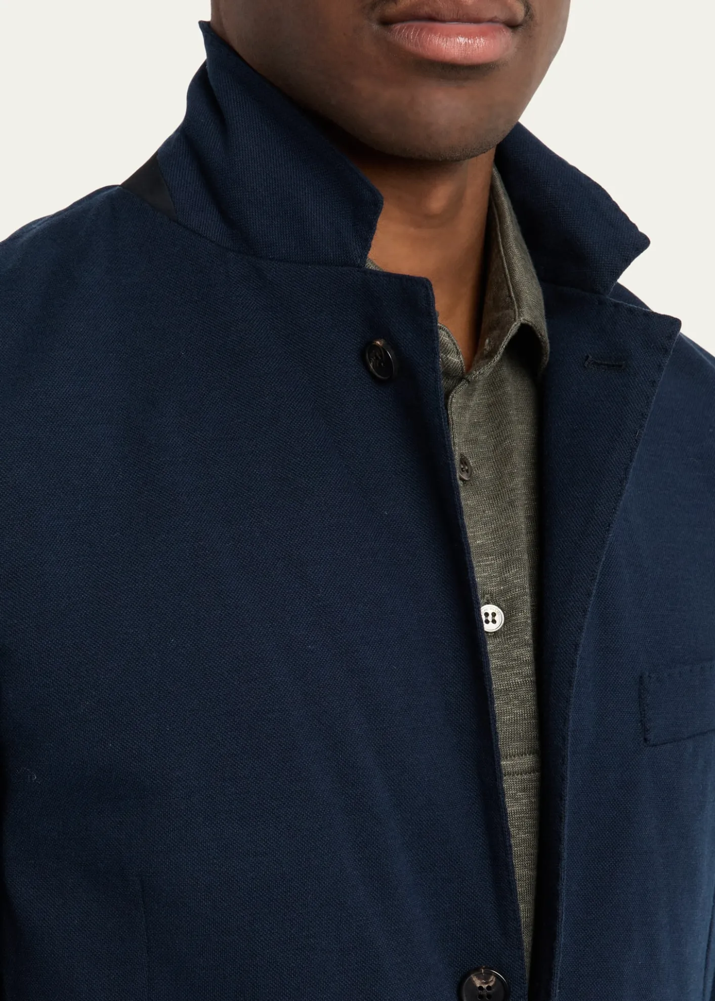 Loro PianaMen's Pique Single-Breasted Sweater Jacket
