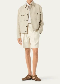 Loro PianaMen's Raffaele Cotton and Linen Stripe Sport Shirt