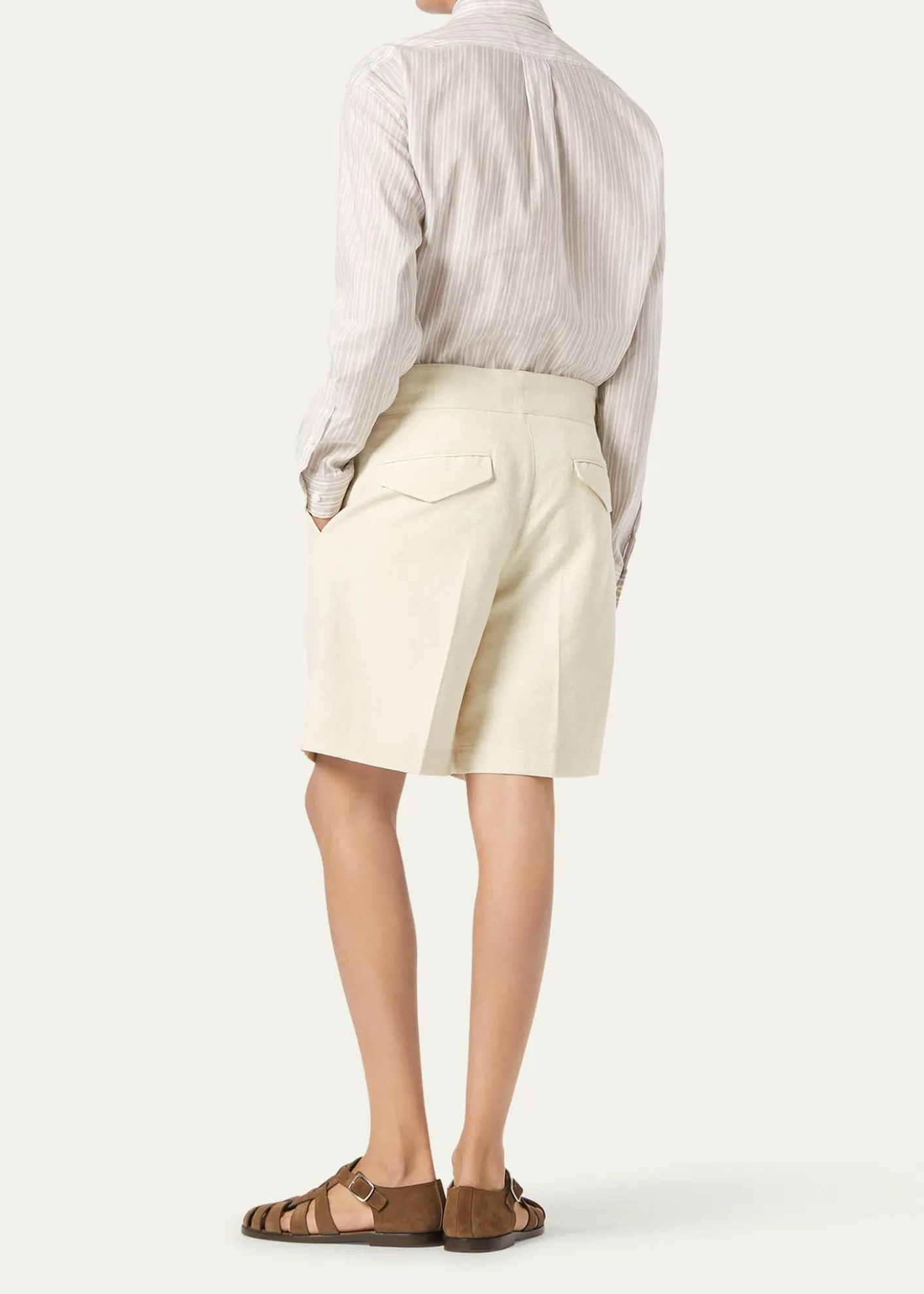 Loro PianaMen's Raffaele Cotton and Linen Stripe Sport Shirt