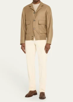 Loro PianaMen's Spagna Double-Face Wool Bomber Jacket