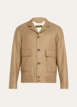 Loro PianaMen's Spagna Double-Face Wool Bomber Jacket
