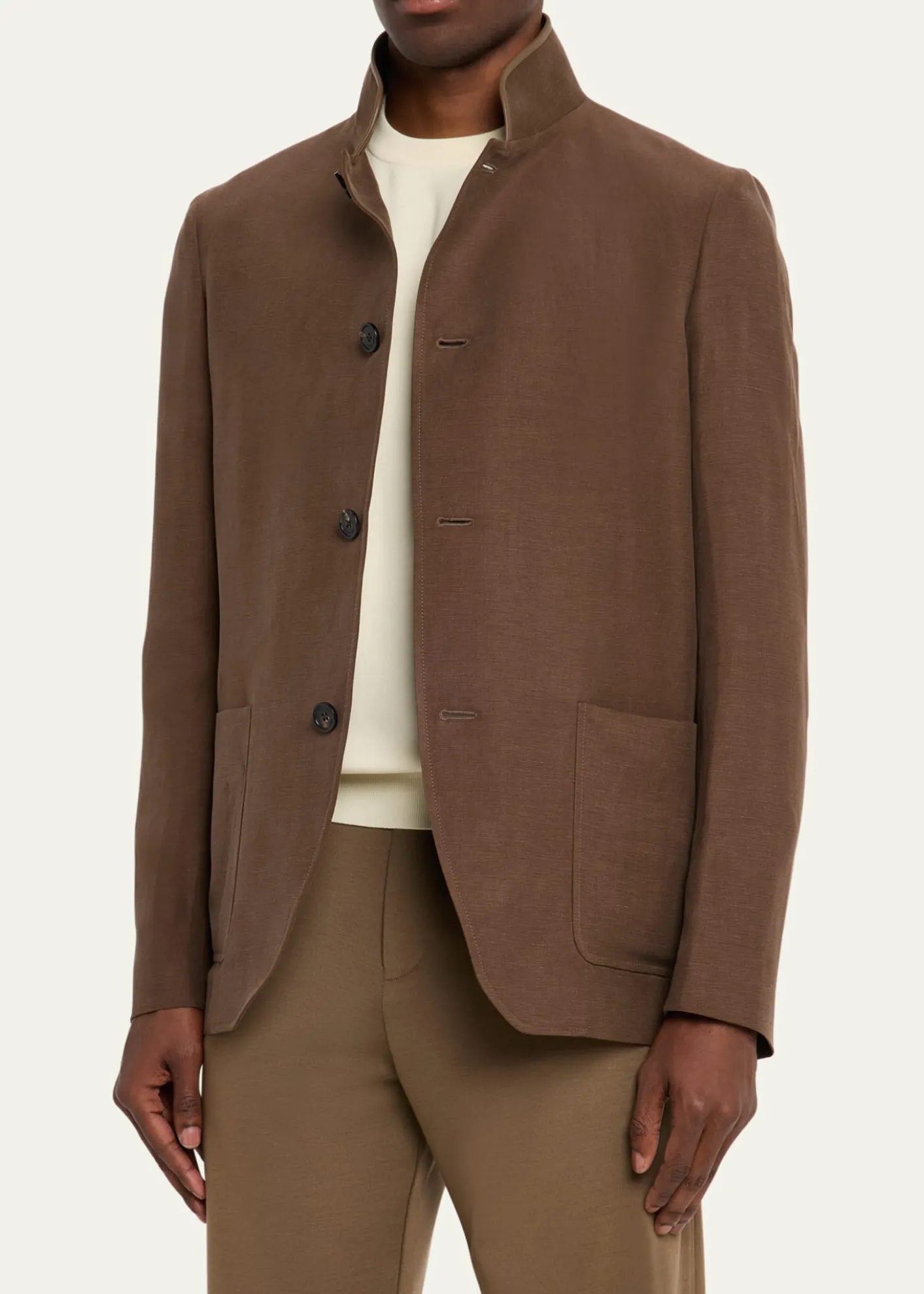 Loro PianaMen's Spagna Linen and Silk Single-Breasted Jacket