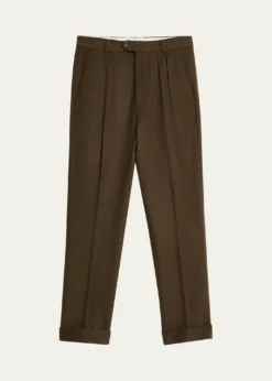 Loro PianaMen's Stafford Virgin Wool and Cashmere Pleated Pants
