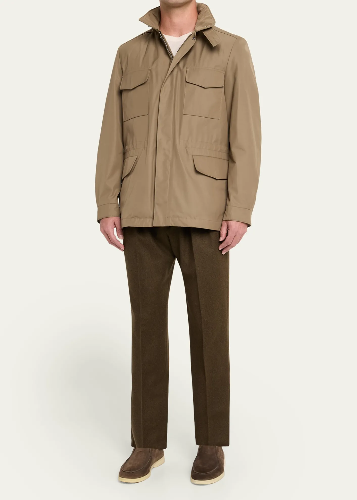 Loro PianaMen's Stafford Virgin Wool and Cashmere Pleated Pants