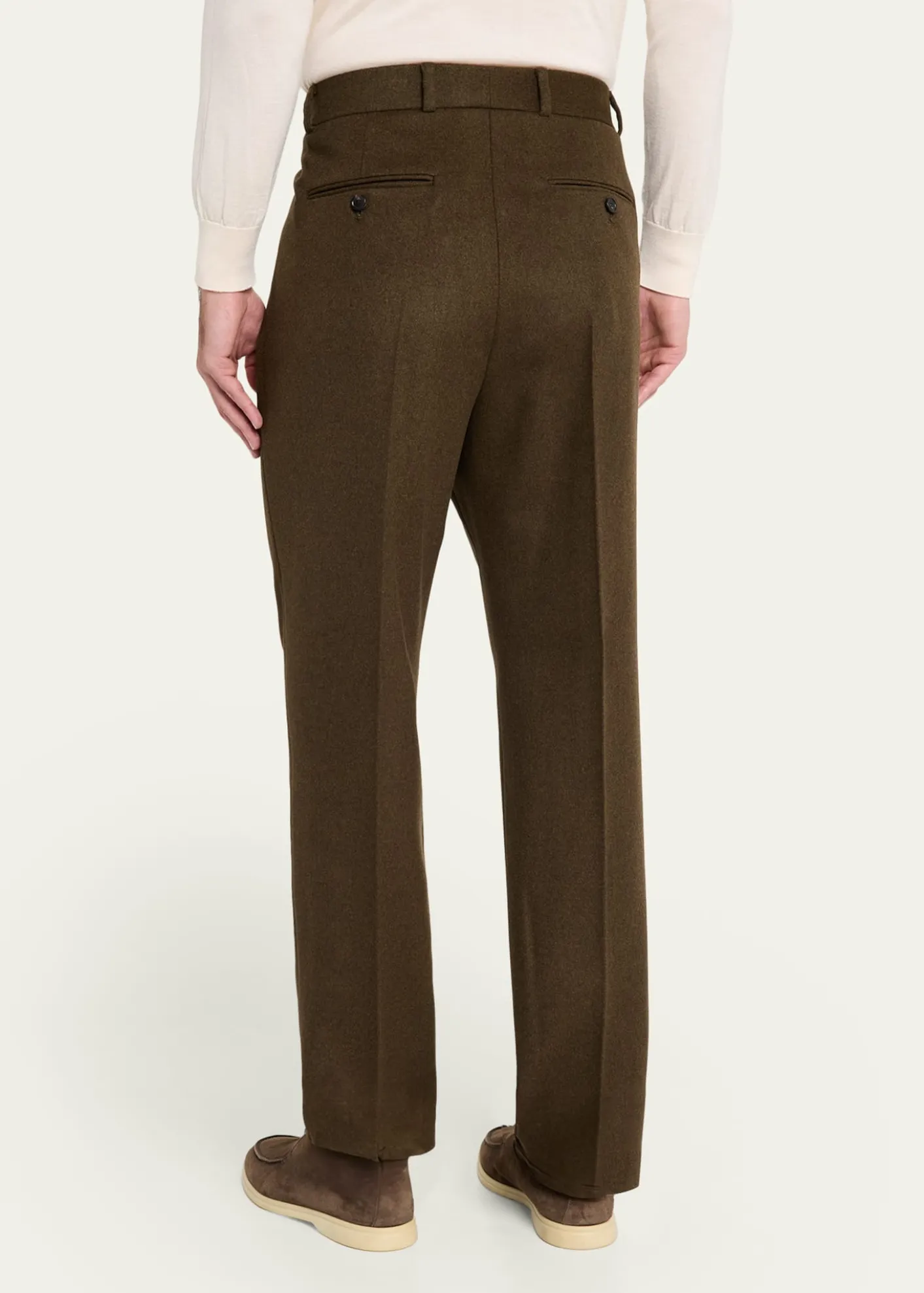 Loro PianaMen's Stafford Virgin Wool and Cashmere Pleated Pants