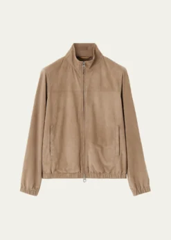 Loro PianaMen's Suede Bomber Jacket