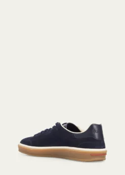 Loro PianaMen's Tennis Walk Suede T-Toe Low-Top Sneakers