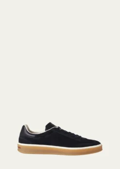 Loro PianaMen's Tennis Walk Suede T-Toe Low-Top Sneakers