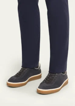 Loro PianaMen's Tennis Walk Suede Low-Top Sneakers