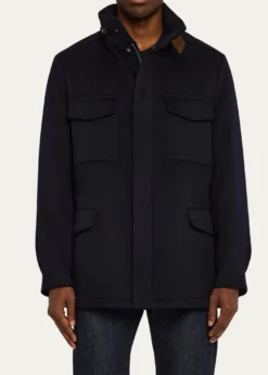 Loro PianaMen's Traveller Cashmere Full-Zip Field Jacket