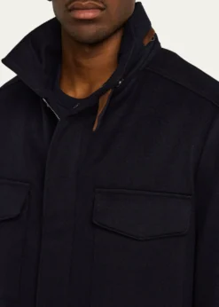 Loro PianaMen's Traveller Cashmere Full-Zip Field Jacket