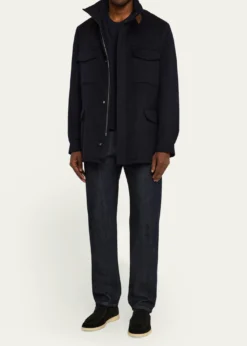 Loro PianaMen's Traveller Cashmere Full-Zip Field Jacket