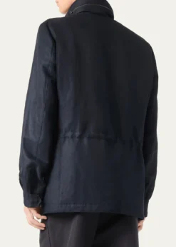 Loro PianaMen's Traveller Linen and Silk Field Jacket