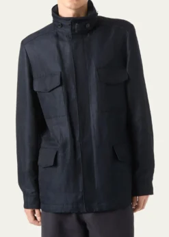 Loro PianaMen's Traveller Linen and Silk Field Jacket
