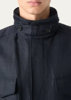 Loro PianaMen's Traveller Linen and Silk Field Jacket