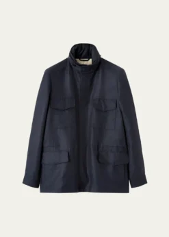 Loro PianaMen's Traveller Linen and Silk Field Jacket